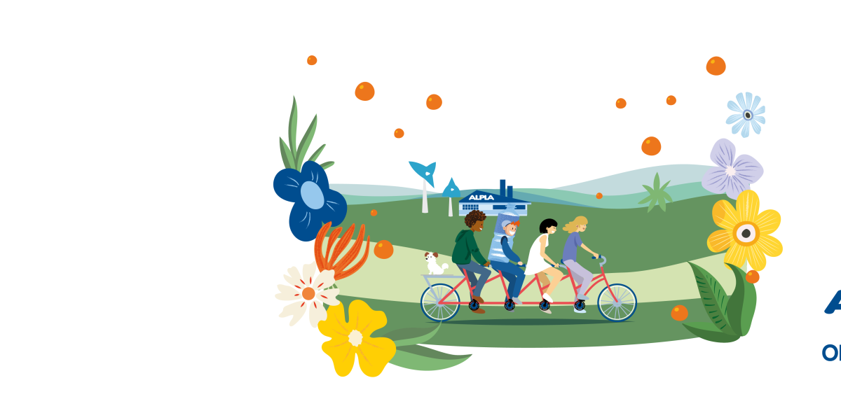 People on a bike to work at ALPLA being pioneers